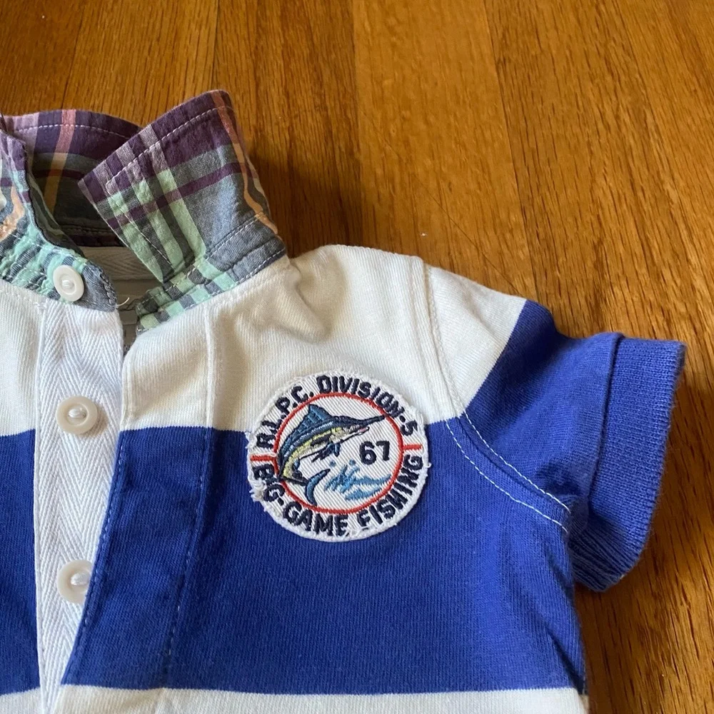 Ralph Lauren Striped with Patch Baby Boy Romper